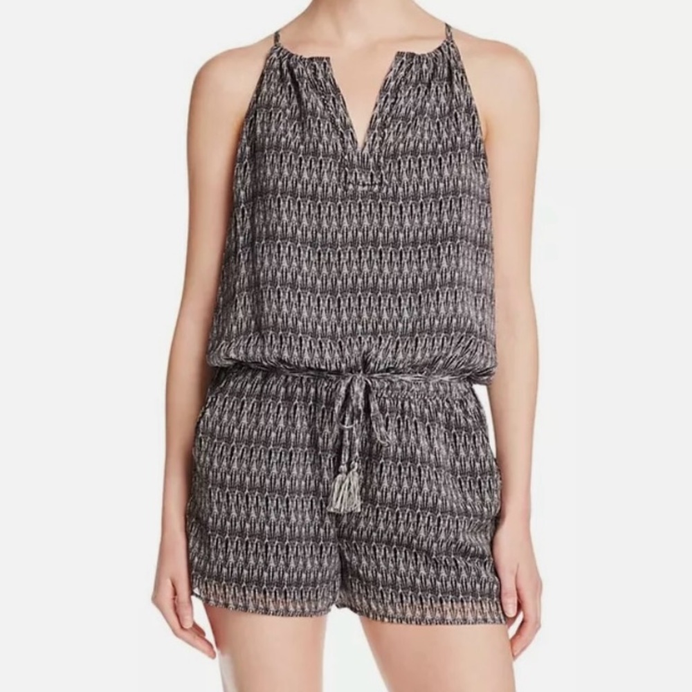 Joie Silk Graphic Printed Janisse Romper, size medium